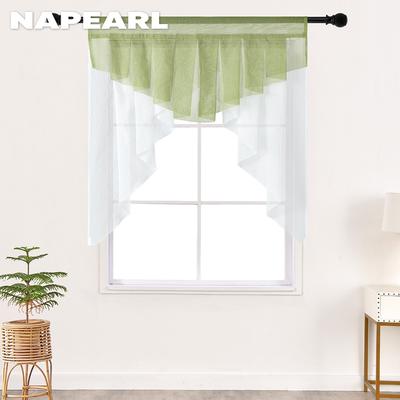 1 pz moda bicolore tulle mantovana tenda per porta asta corta razzo tenda decorativa per finestra cucina