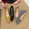 Fashion Female Low Heel Footwear Pumps Ladies Shallow Shoes Fashion Flock Pointed Toe Elegant Women Heeled Slides Shoes