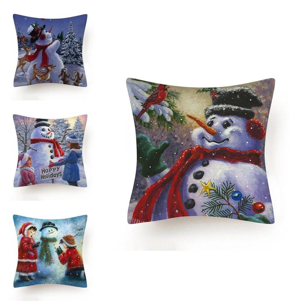 Stylish And Unique Christmas Snowman Pillow Case Perfect For Holiday Home Decor