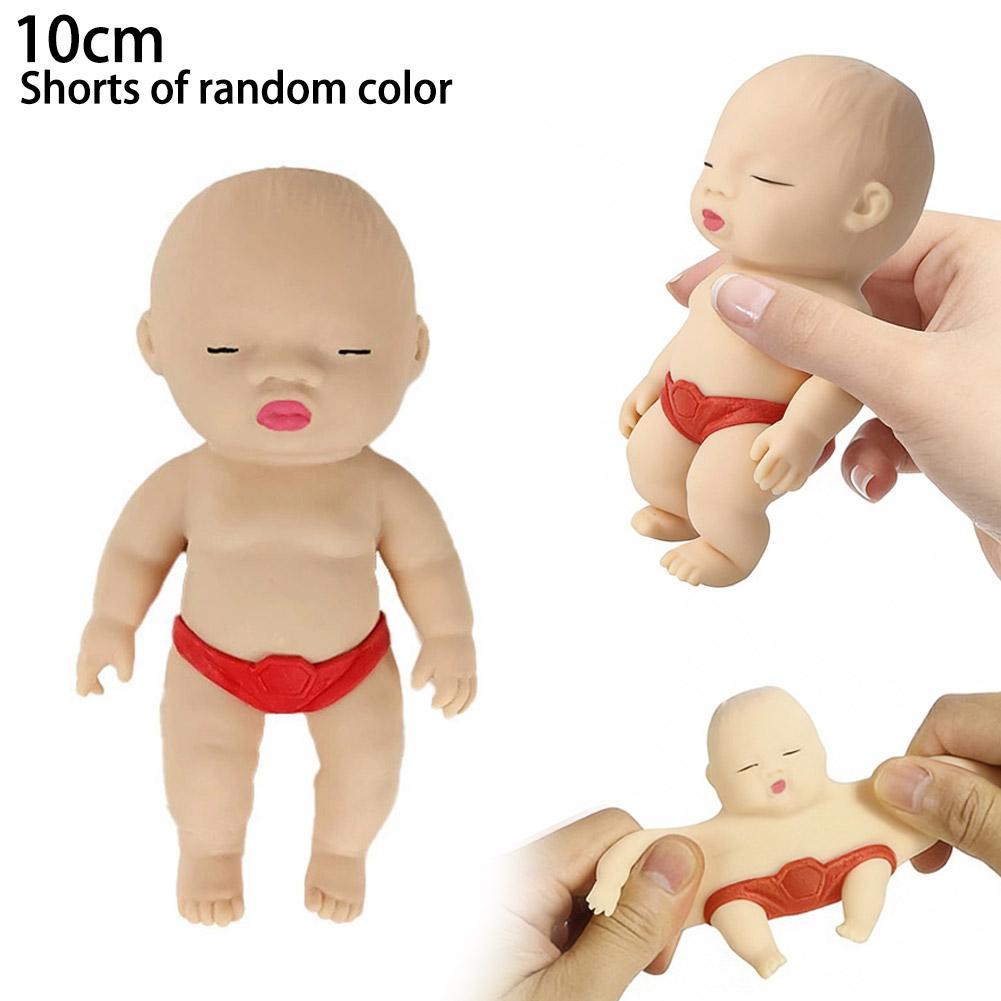 

Stress Relief Baby Doll Toy with Removable Panty Accessory Portable Black White Babies Squeeze Sensory Fidget Pinch Toy