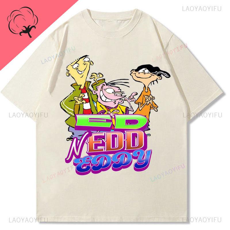 Ed Edd  Eddy Tv Show Shirt Novelty Cartoon Kawaii Cute Casual Funny Comic Printed Y2k Clothes Grahic T Shirts Cotton Unisex Top