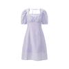 Peacebird French Style Square Neck A-Line Midi Dress