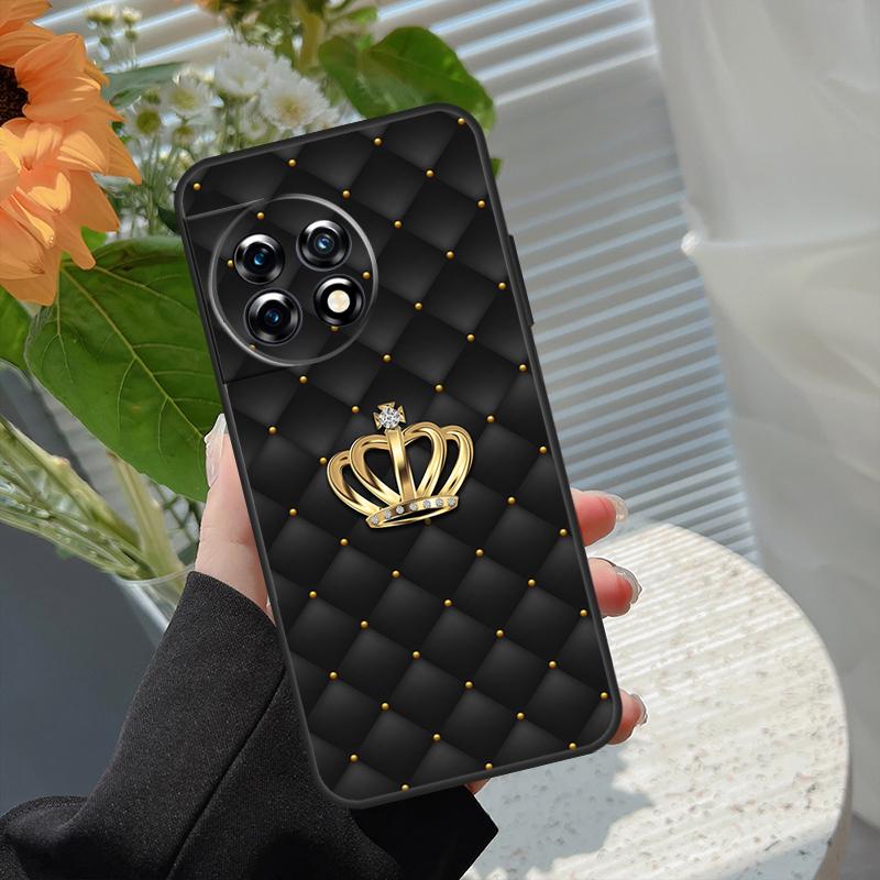Quilted Texture Sofa Pattern Crown Case For OnePlus 10 Pro 15 13 12 11 13T 15R 13R 10R 10T 8T Nord CE 5 4 2 3 Lite N20 N30 Cover
