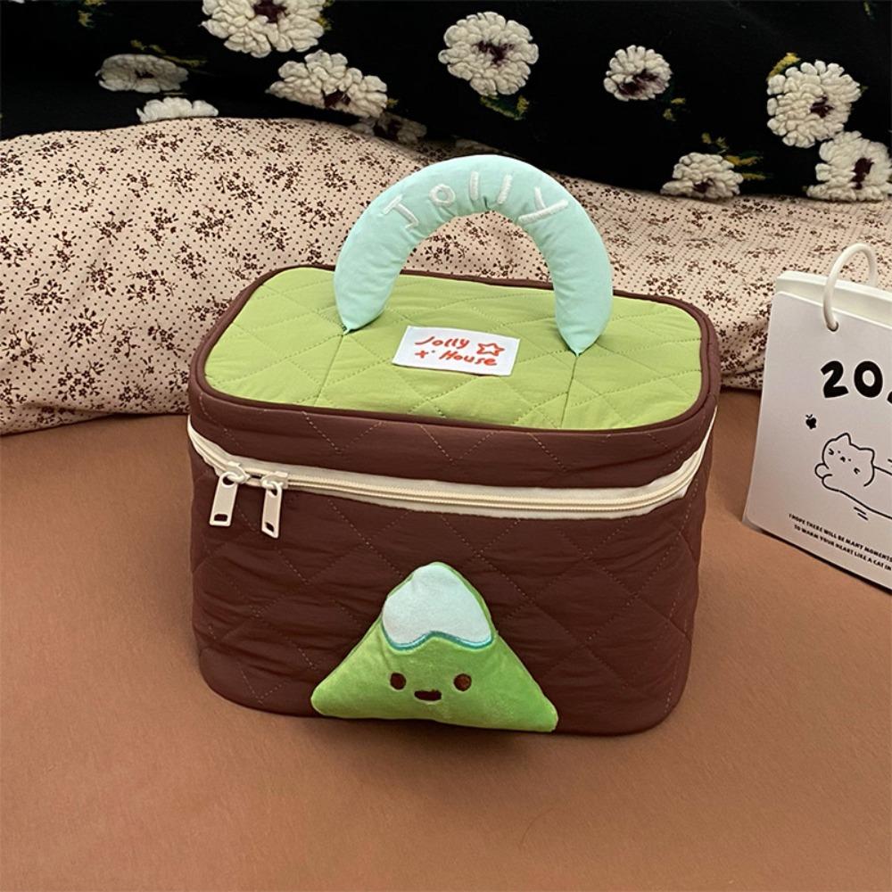 Dopamine Color Cute Cabin Makeup Bag Kawaii Toiletry Bag Portable Handheld Cosmetic Case  Travel