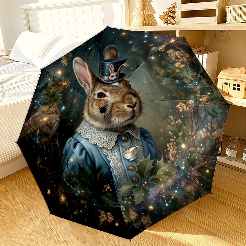 Wonderland Easter Bunny Umbrella 8-Frame for Travel, camping, Casual Lightweight Portable Umbrella, Essential for every family Holidays Gift