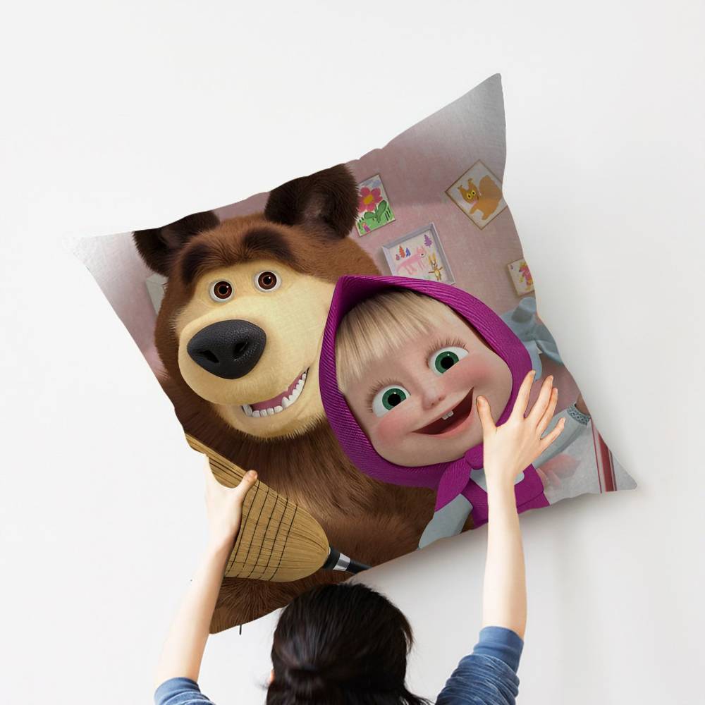 MMasha And BBears Personalized picture text home decorative pillows Household Gifts 45x45cm