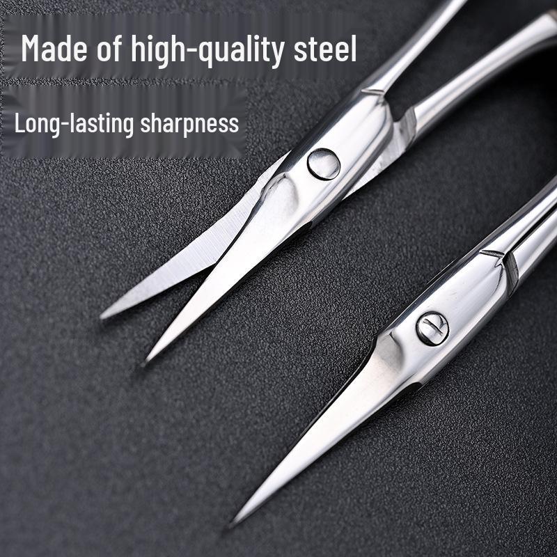 4th Gen Stainless Steel Curved Dead Skin Scissors – Professional Manicure Tool with 6-Sided Blade