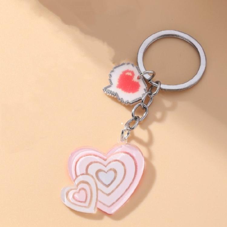 Flower Butterfly Heart Keychains Cartoon Pendant Keyring Handbag Charm Pendant