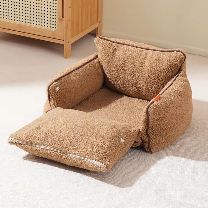 

All-Season Universal Kennels Winter Warm Pet Sofa For Dogs Cats Warm Cat Nest Dog Sleeping Mats Removable Washable Pet Supplies S 50X38X25CM коричневый