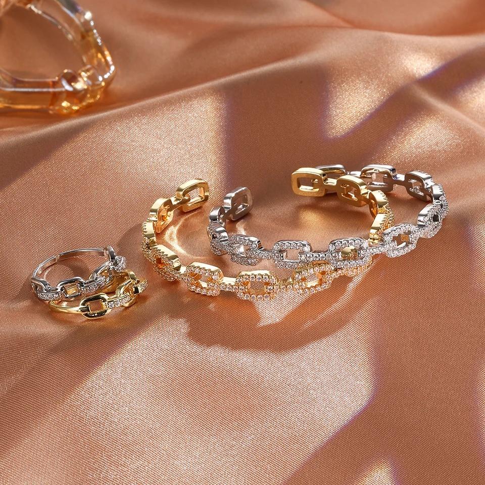 Luxurious Exquisite Cubic Zirconia Bracelet Ring Set Suitable For Daily, Travel, Party, Banquet Wear