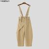 INCERUN Summer Men Sleeveless Strap Layers Casual Loose Suspender Overalls Bib Pants
