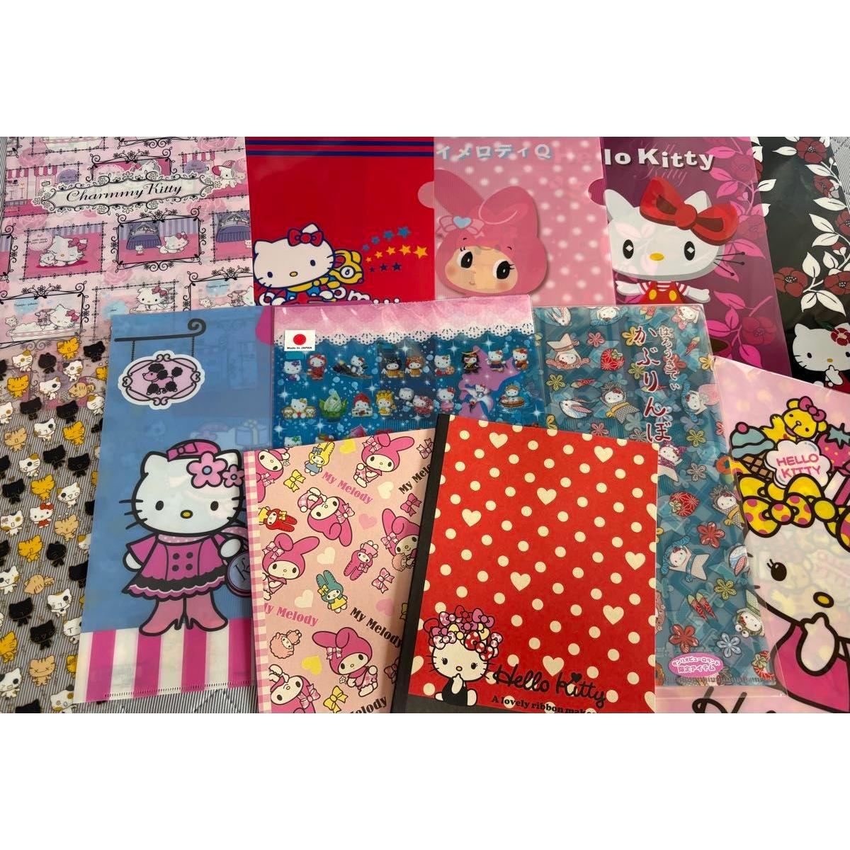 Used Sanrio Hello Kitty My Melody Clear File Bulk Sale 10 Piece Set Notebook 2 Piece Set