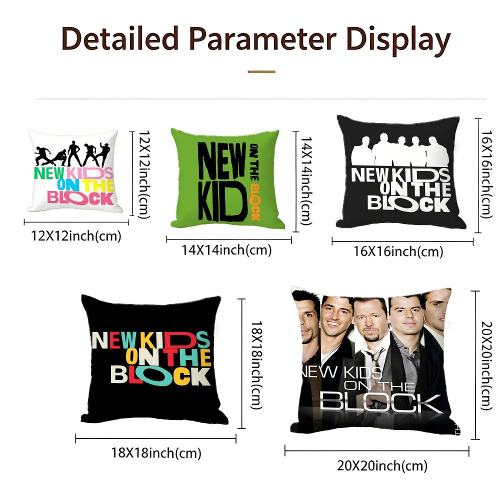 Pop New Kids On The Block Cushion Cover Cushion Cover Set 4Pcs 50X50 45X45 40X40 Pillowcase Decorative Sofa Home Decor