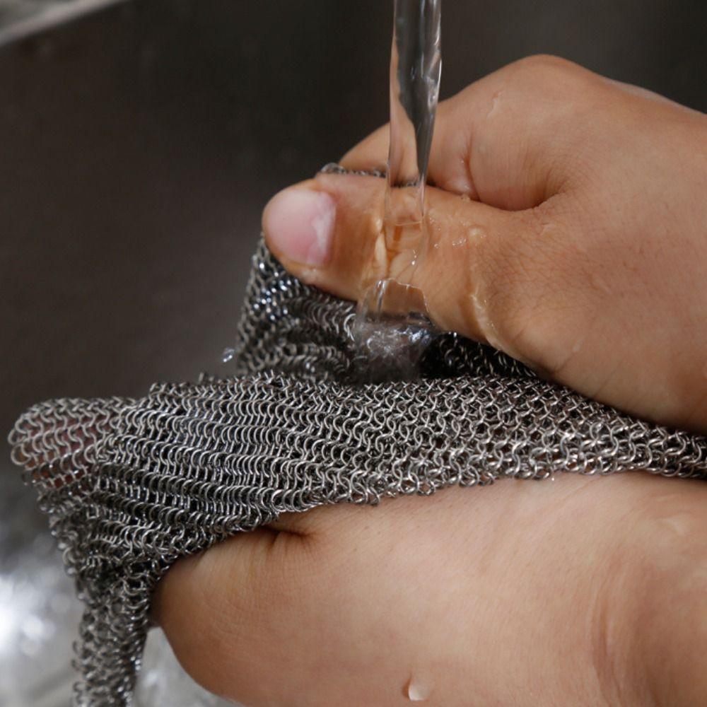 Square Stainless Steel Dishcloth Rust-free Steel Wool Pot-washing Net Pan Rust Remover Restaurant