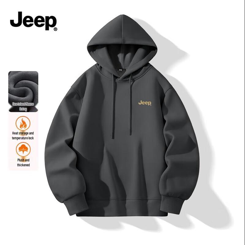 JEEP Men s Heavyweight Fleece-Lined Hoodie L
