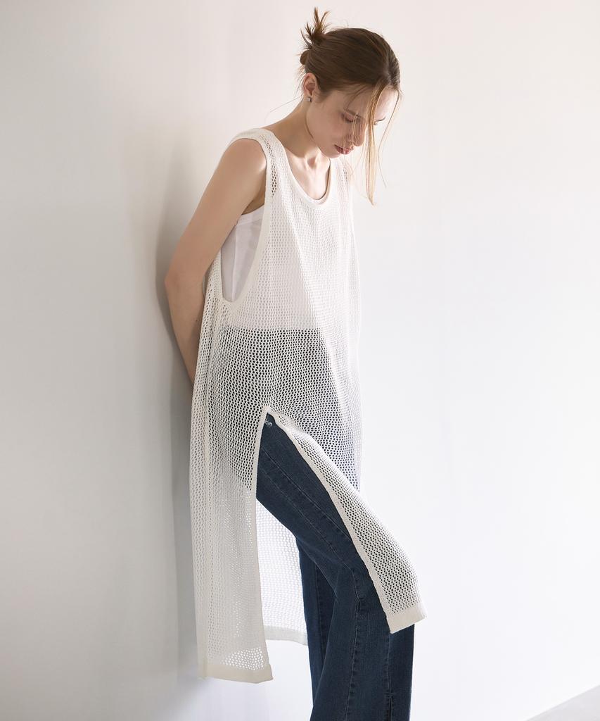 HYFVE Side Slit Long Mesh Bustier