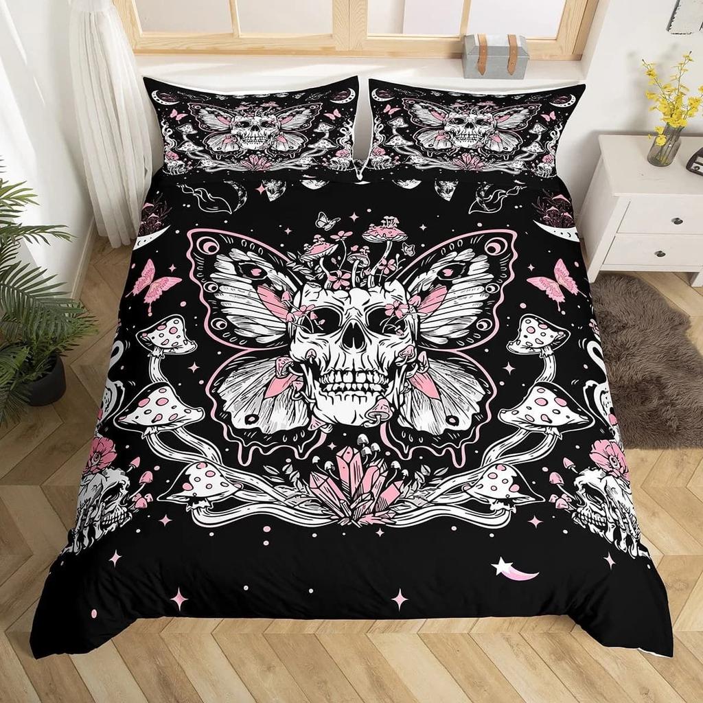 Comforter Gothic Skull Dark Skull Horror Theme King Size Suitable For Teenagers Women Men Bedroom Decoration Warm Breathable
