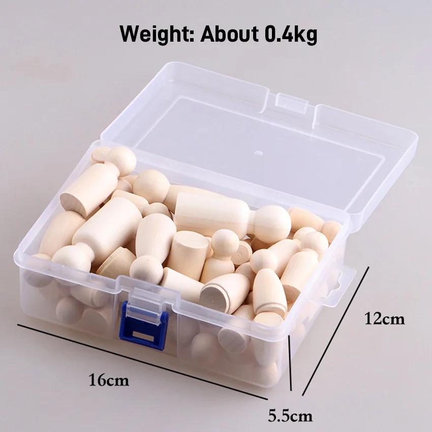 

50 Pcs Unfinished Wooden Peg Doll for DIY Painting Natural Wood Doll Bodies Figures Decorative Peg People for Kids Arts Crafts