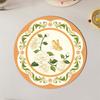 Floral Rubber Coaster Set With Thick Nonslip Material For Home Dining Decor