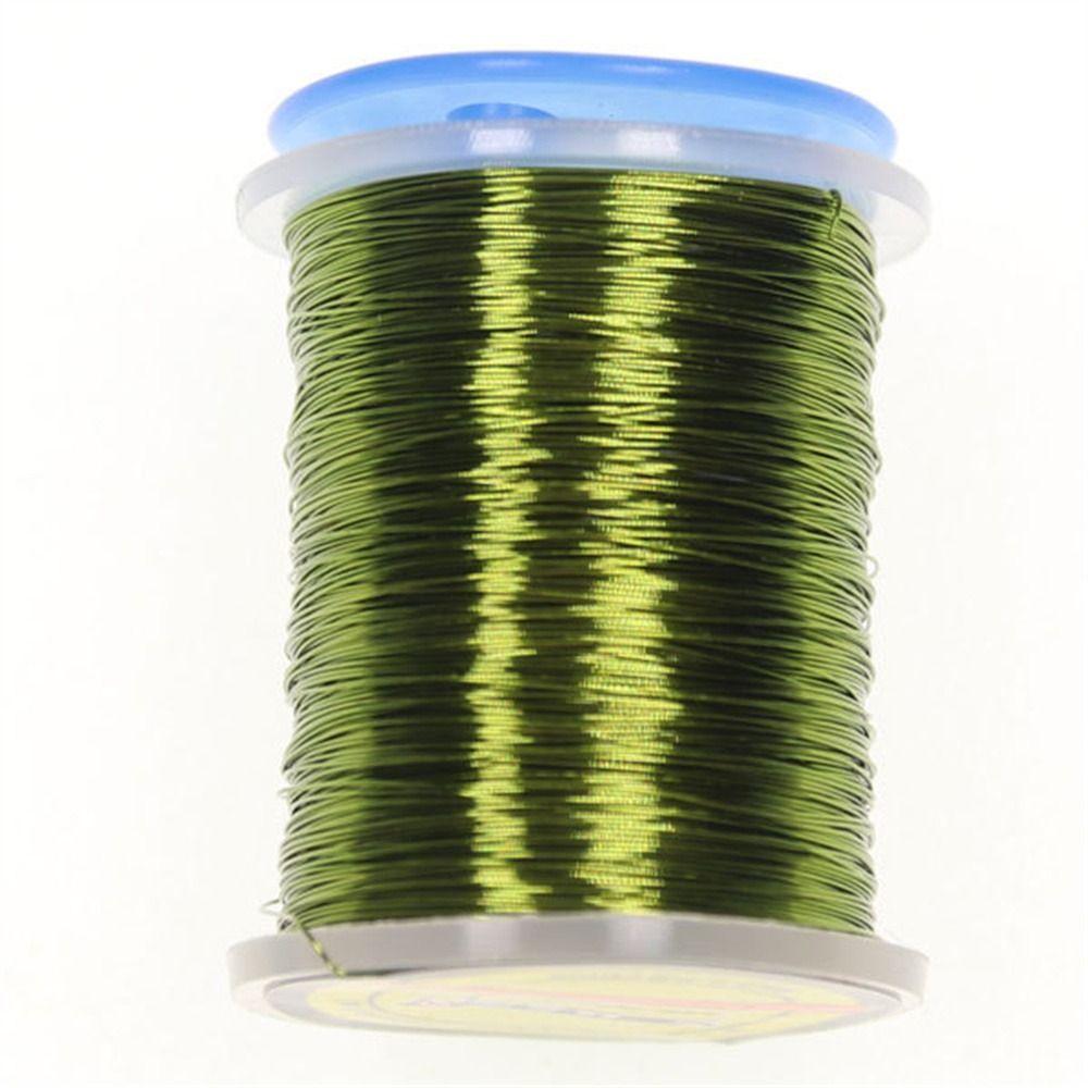 

Нитка для вязания мушек Body Ribbing 26 ярдов Нитка для нимфы Рыболовные принадлежности Медная проволока для вязания мушек Басс оливковый