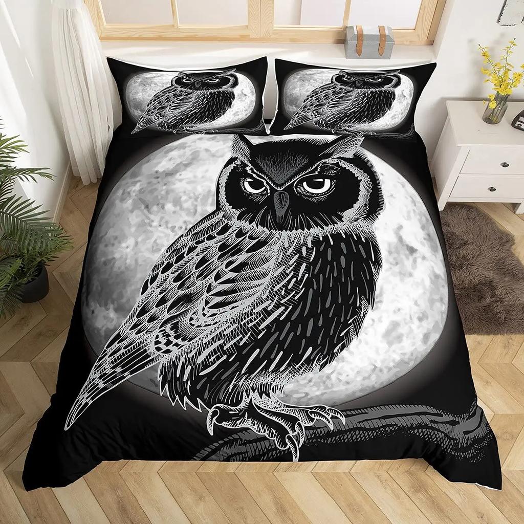 Owl Duvet Cover Twin King Queen Size Cartoon Owl Comforter Cover Bird Animal Bedding Set Boys Quilt Cover Polyester Quilt Cover