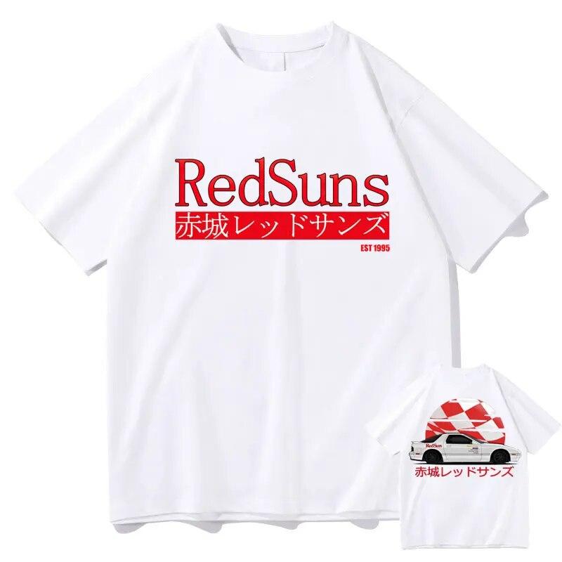 

Японское аниме Initial D Drift Akagi RedSuns Unisexga футболка унисекс женские топы с принтом AE86 подростковая негабаритная летняя хлопковая футболка 4XL