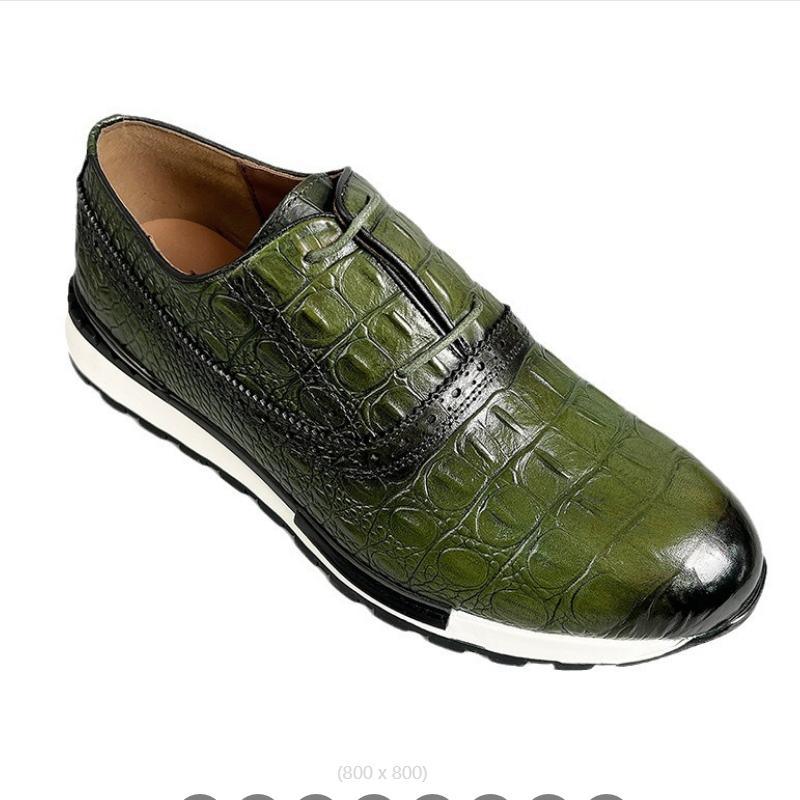 Fashion 2025 Fashion Luxury Designer Mens Oxfords Shoes Natural Cow Leather Crocodile Print Shoes B17
