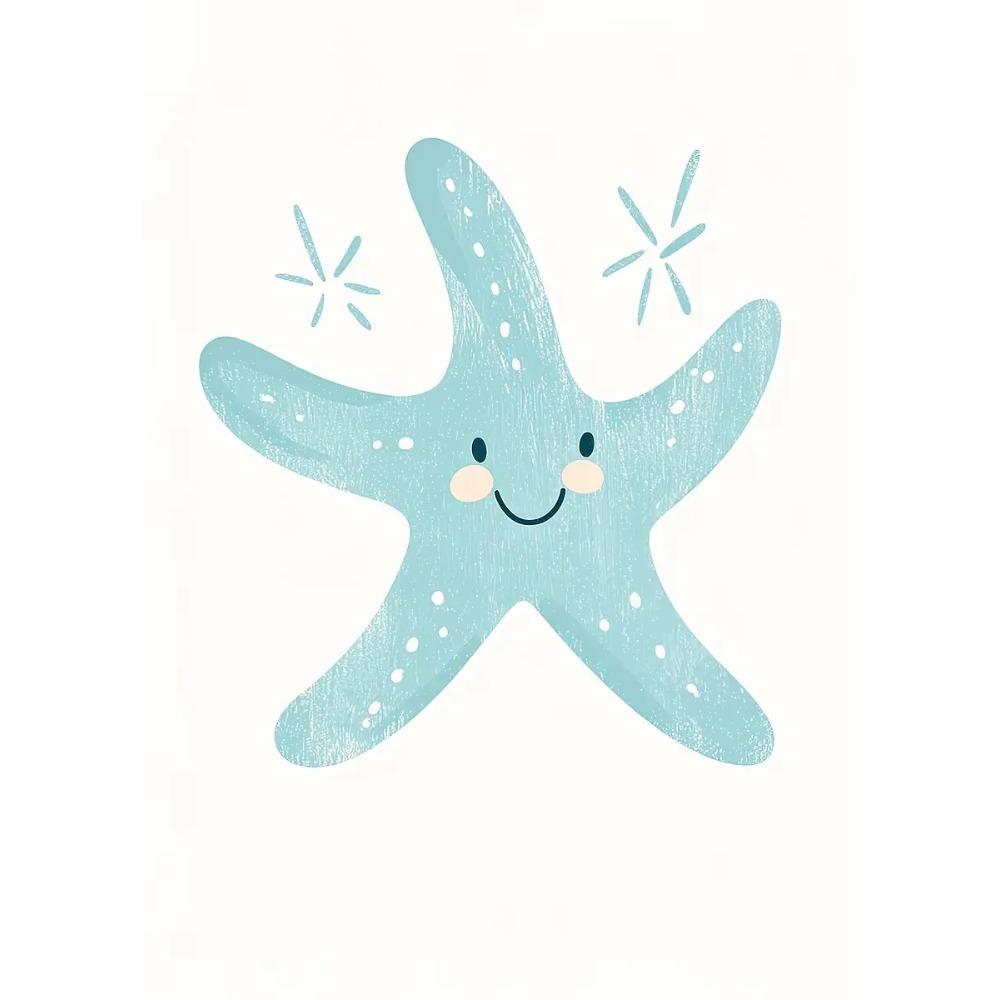 Cute Ocean Animals Watercolor Poster Minimalism Beach Octopus Whale Prints Canvas Painting Wall Art Picture Home Kids Room Decor