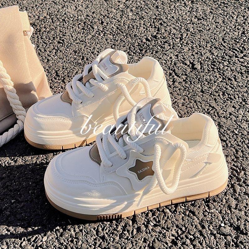 Star platform white shoes women's 2025 spring and autumn new versatile shoes children's niche original board shoes student sports shoes