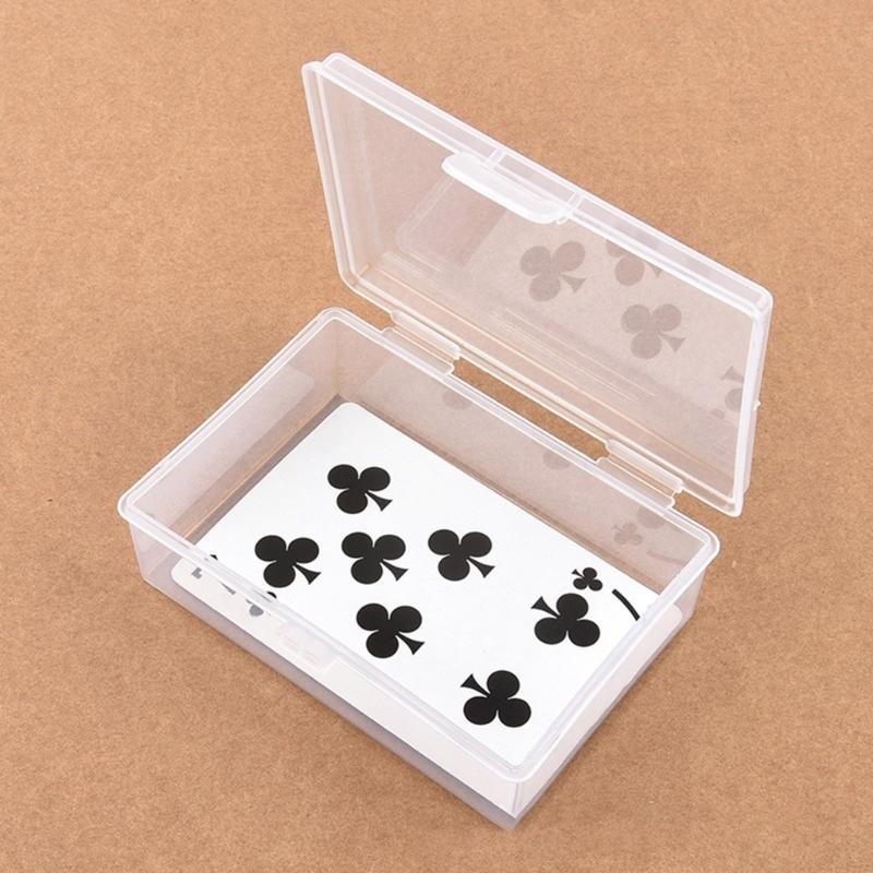 4Pcs Clear Plastic Card Holder Boxes Playing Game Card Storage Box Containers for Banks, Business, Game Easy to Use
