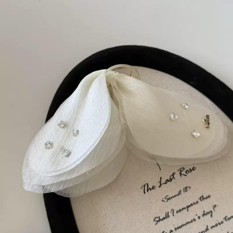 

Заколки-бабочки класса люкс, аксессуар для волос, французский ретро, простые сетчатые однотонные французские заколки для волос, головной убор, модные, универсальные