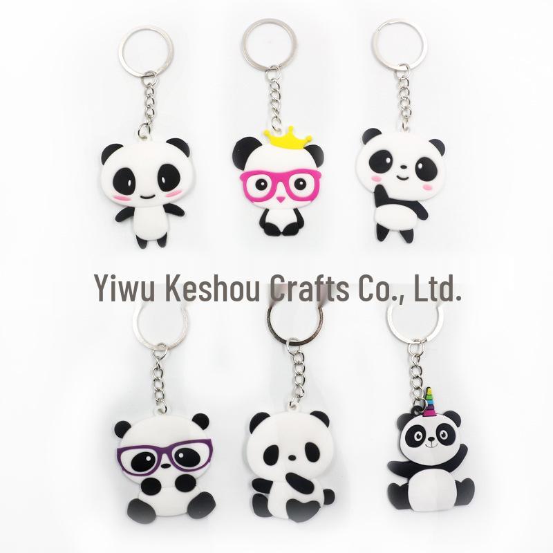 Jungle Animal Cartoon Keychain - Cute PVC Epoxy Pendant for Car Keys