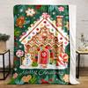 Gingerbread House Snowman Christmas Blanket Bedroom Blanket for Livingroom Couch Lunch Break Soft Throw for Friend's Festival Gift