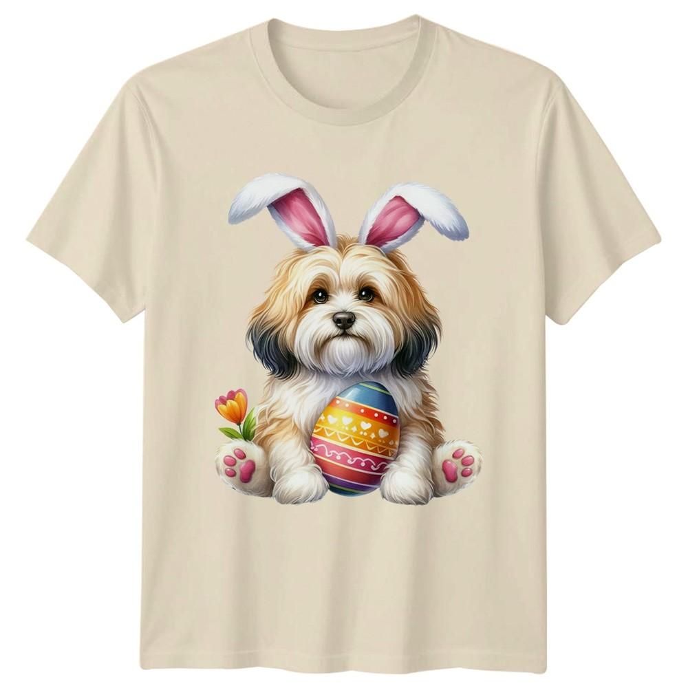 Fluffy Havanese Dog Wearing Bunny Unisexs TShirt Havanese Dog Easter Gift