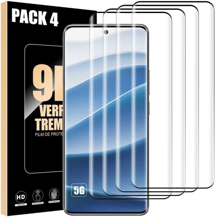 Protecteur d'écran - E.F.Connection - Redmi Note 14 Pro 5G - Verre trempé 9H - Antichoc - Lot de 4