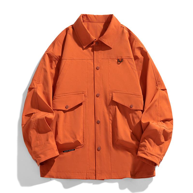 Jacket Men's Spring and Autumn New Multi-Pocket Cargo Jacket Trench Coat Couple Student Casual Outer Shirt