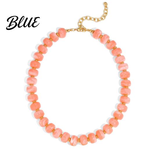 Charmanter Hals Schmuck Klobiger Bunter Perlen Choker Harz Perlen Halskette