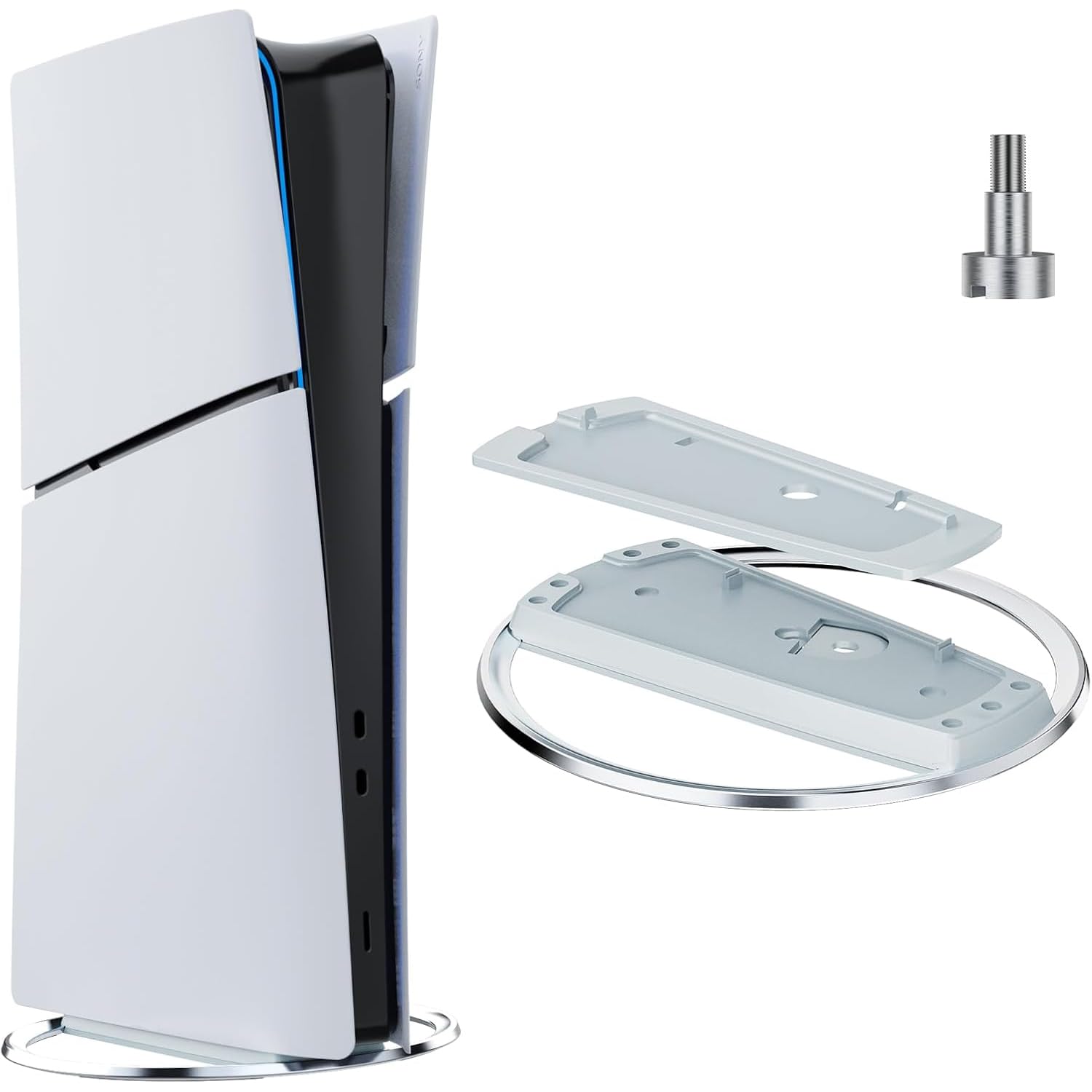 

PS5 Vertical Stand Metal Stabilization Dock for PS5 Console with PS5 Vertical New PS5 Peripheral Pro/PS5 Slim/PS5 (with screws), (Compatible