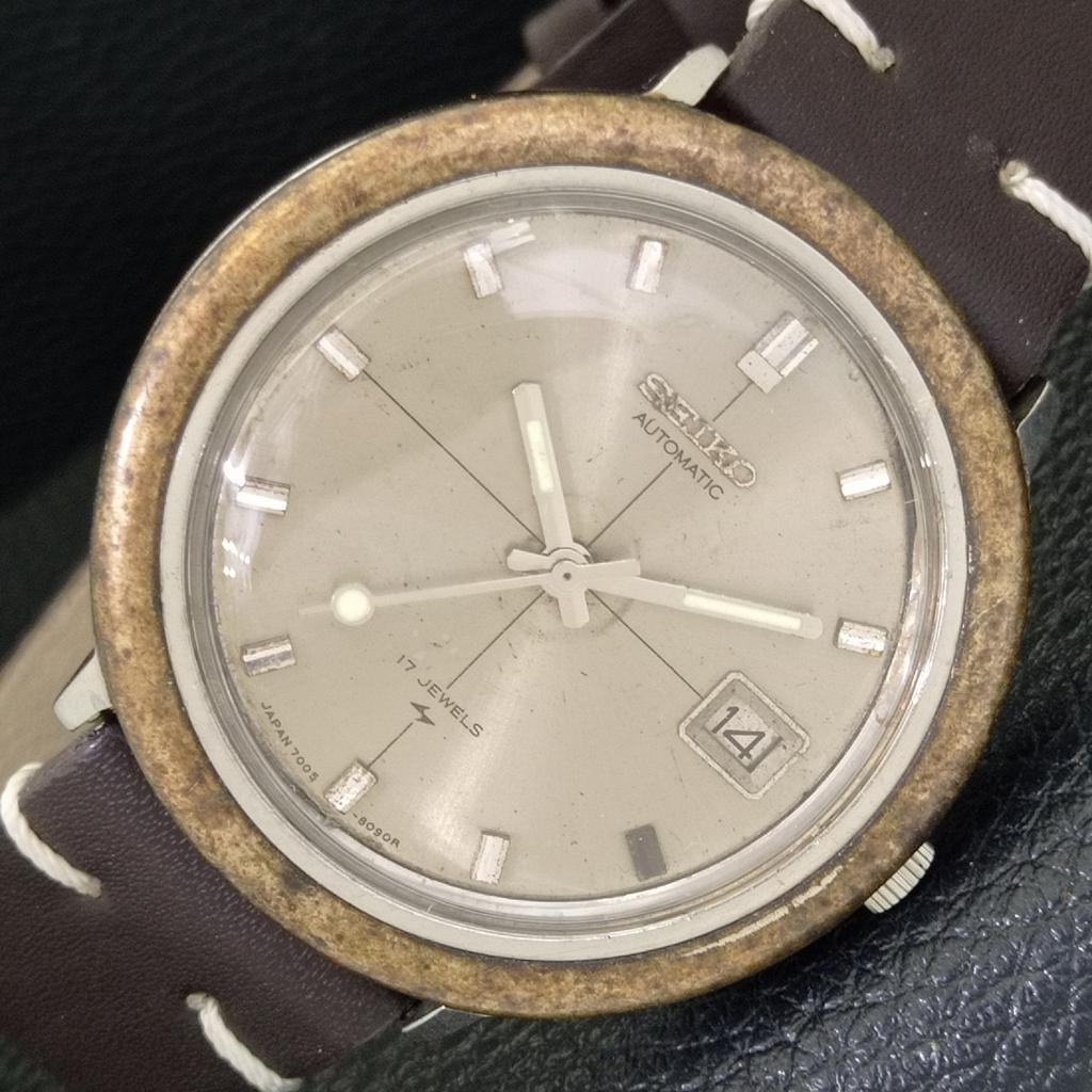 

ВИНТАЖНЫЕ МУЖСКИЕ ЧАСЫ SEIKO AUTOMATIC 7005A ЯПОНИЯ ОРИГИНАЛЬНЫЙ ЦИФЕРБЛАТ a500779-5 R154-a500779