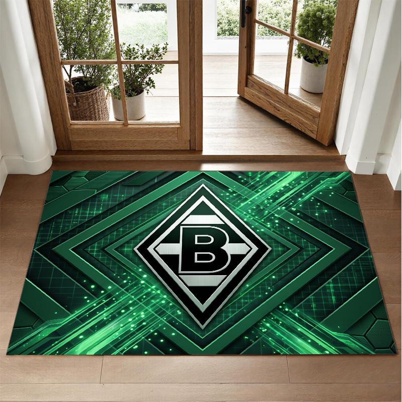 Borussia Mönchengladbach Design Crystal Velvet Rug Soft Decorative Mat for Bedroom Entrance