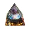 Energy Generator Orgone Pyramid Amethyst Peridot Healing Natural Crystal Reiki Chakra Generator Orgonite Pyramid Meditation Tool