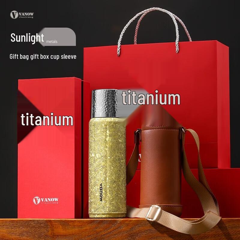 Vanow Double-Layer Pure Titanium Insulated Tea Bottle