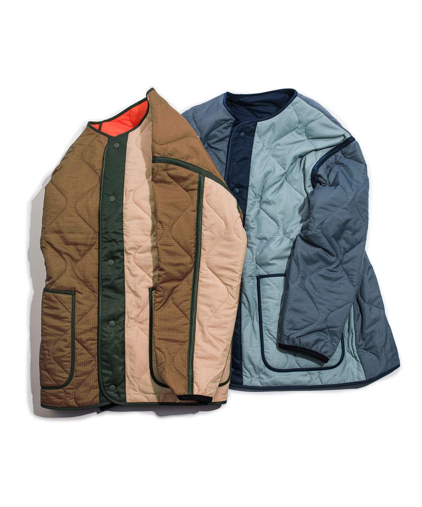 Slowpoke Reversible Quilted Jacket Multi Beige