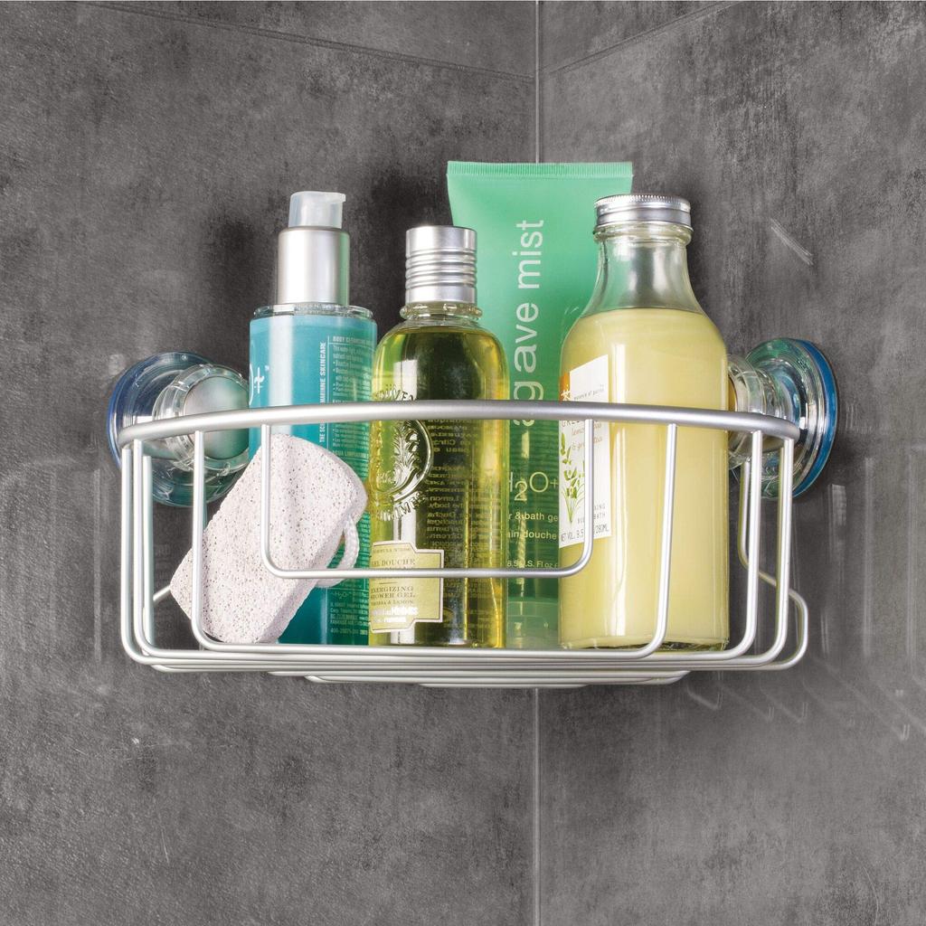 InterDesign Shower Rack for Suction 20710EJ Bath, Bathroom, Rust-Resistant Aluminum, Cup, Metro, Silver,