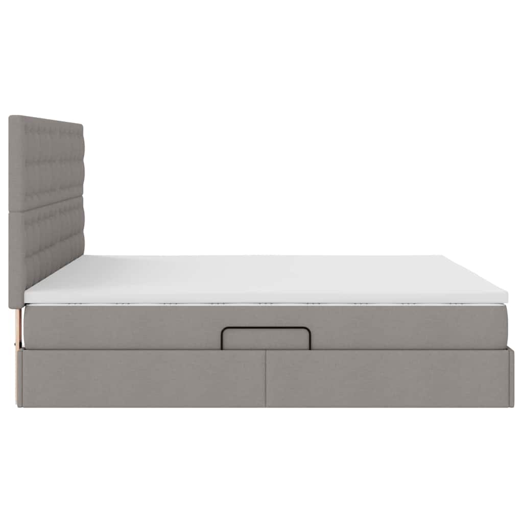 Storage Bed with Mattress Taupe 180 x 200 cm Polyester