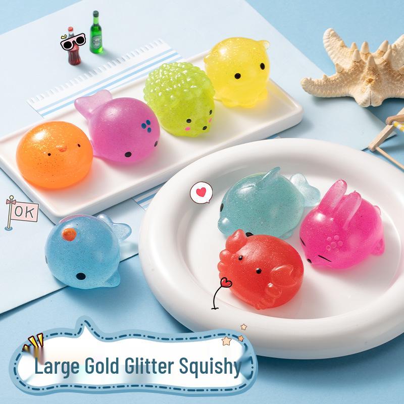 

Large Gold Ocean Animal Squishy Stress Relief Dumpling Toy Whale 1pc