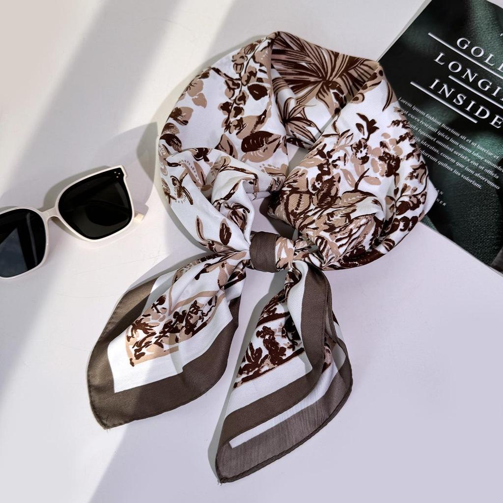 Autumn/Winter 90x90 Large Silk Square Scarf: Sunshade, Head Wrap, Versatile Neck Scarf, Print Shawl, Four Seasons Accessory.