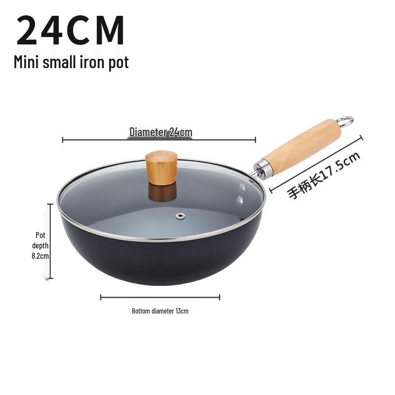 Non-stick Mini Wok: Small Induction Iron Pan for Baby Food and Stir-fry