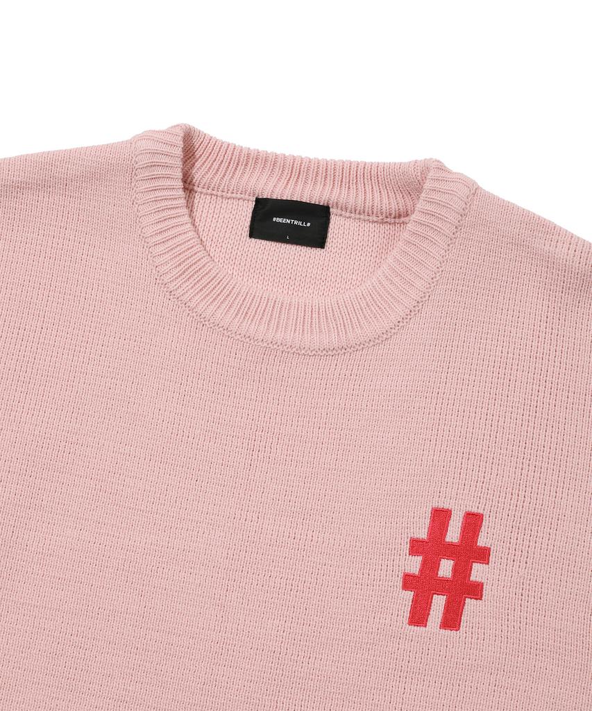 BEENTRILL NEWYORK Hashtag Basic Round Oversized Knit (Light Pink)