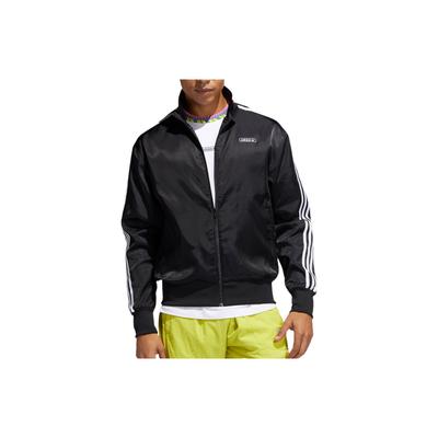 Giacca a maniche lunghe con zip e logo Originals Trefoil tinta unita Uomo Capispalla Nero GN3847